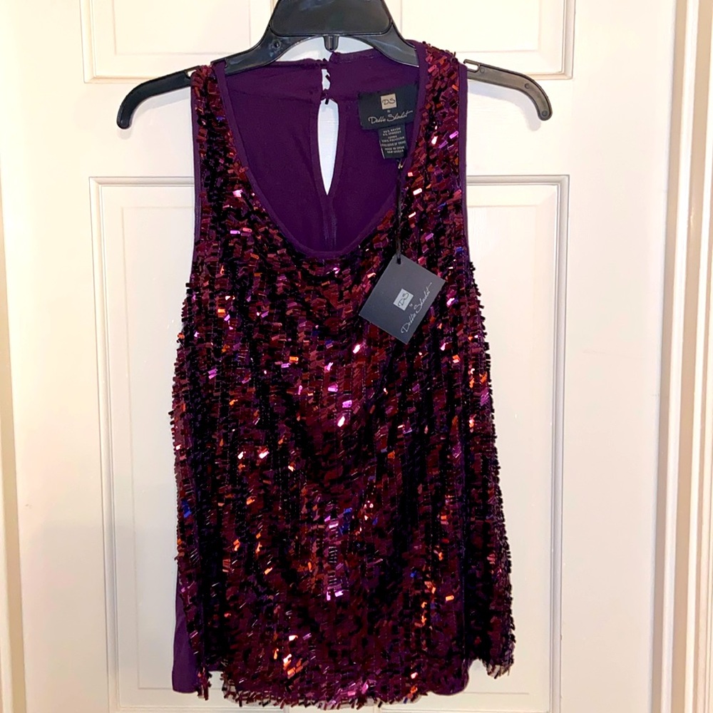 DS by Debbie Shuchat Plum Sequin Tank Top
